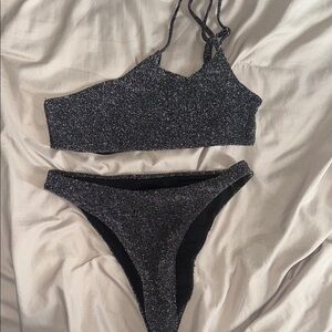 Black Glitter Bikini Set